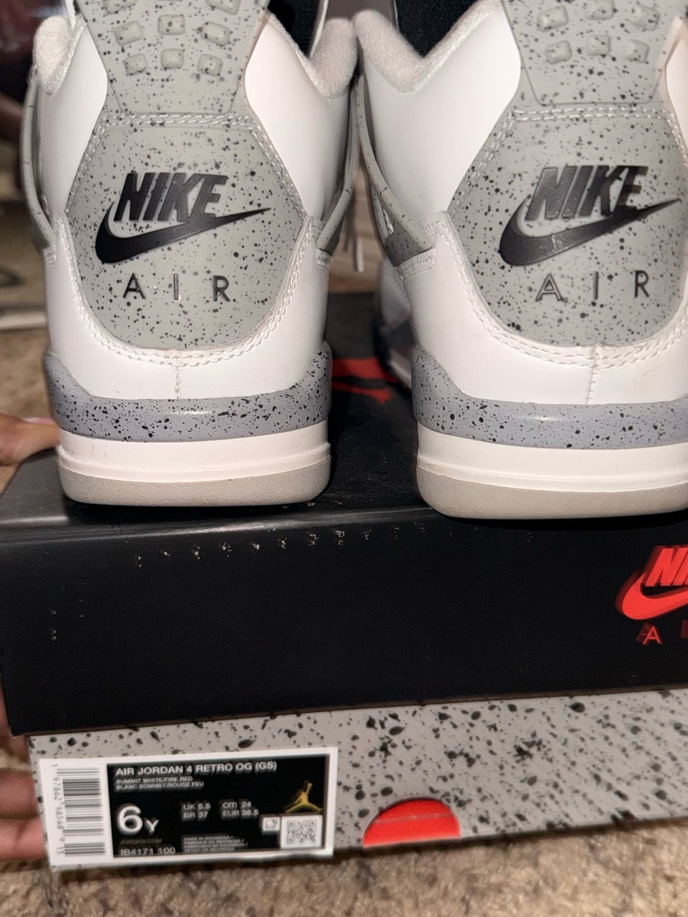 Jordan White Black Red Retro Basketball Sneakers - Picture 5 of 5